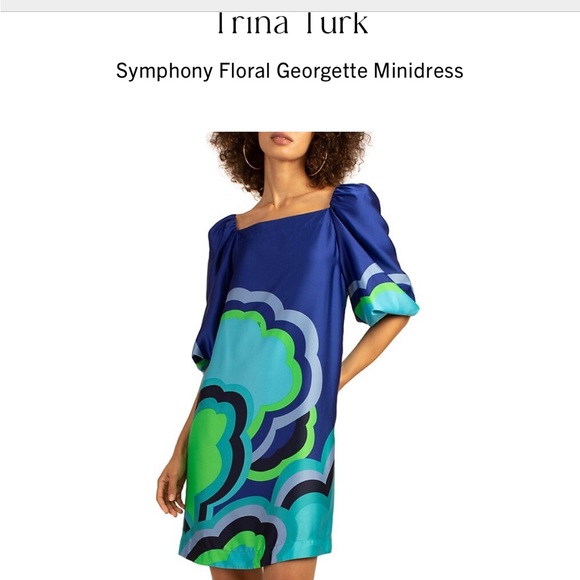 Trina Turk Dresses & Skirts - AMAZING PRICE! NWT Trina Turk Symphony Mini Dress! Gorgeous Blue Floral, Sz M